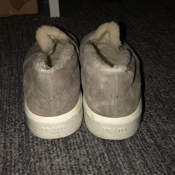 Size 7 PRADA Shearling slip on sneakers - Picture 3 of 4